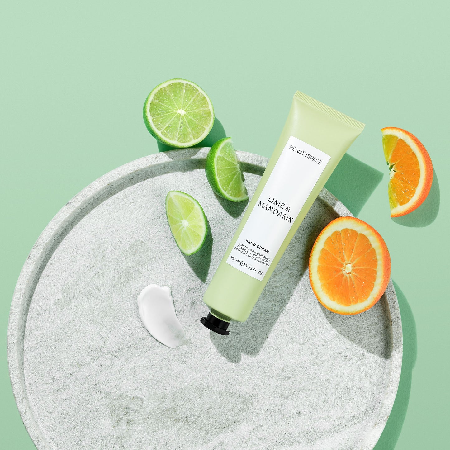 (2 Pack) BEAUTYSPACE Lime and Mandarin Hand Cream, 3.3Oz