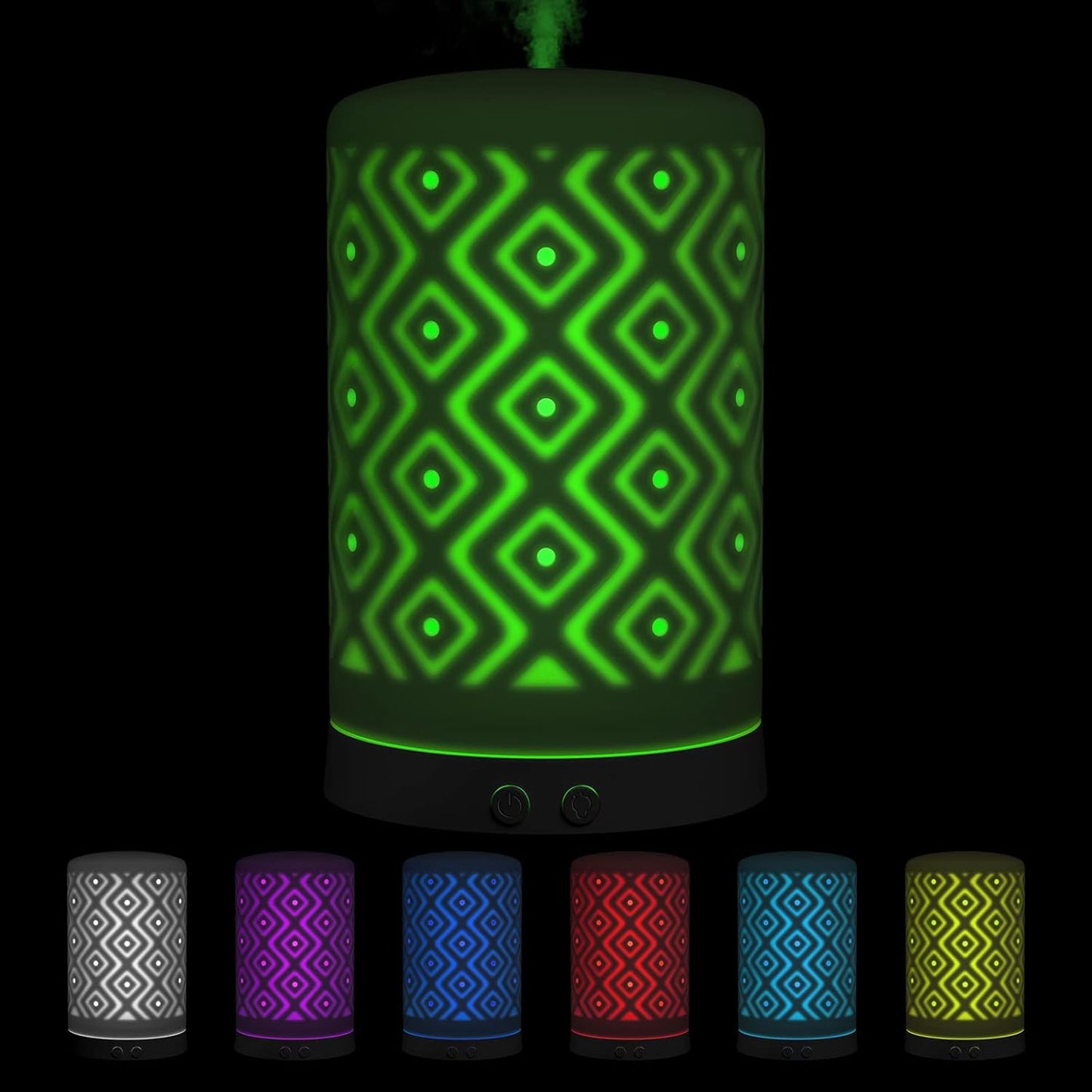 Essential Oil Diffuser Home Fragrance Aromatherapy Diffuser with 7 LED Color Changing Light and Auto off Safety Switch Light Ceramic Diffuser White