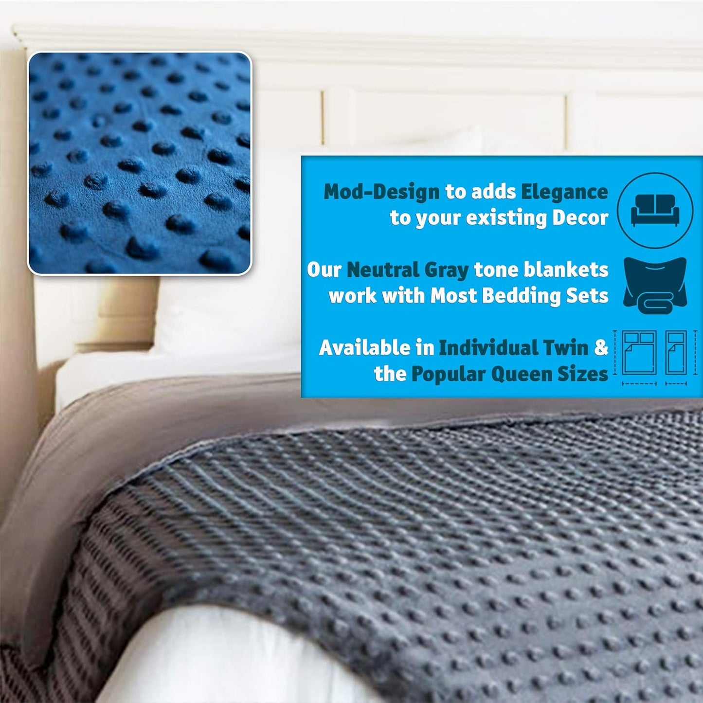 Weighted Blanket Duvet Covers Hypoallergenic Breathable Ultra Soft Minky Dot Cover 48X72 Twin Duvet Cover for Weighted Blankets