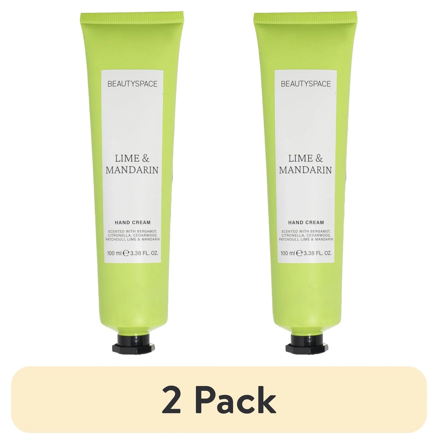 (2 Pack) BEAUTYSPACE Lime and Mandarin Hand Cream, 3.3Oz