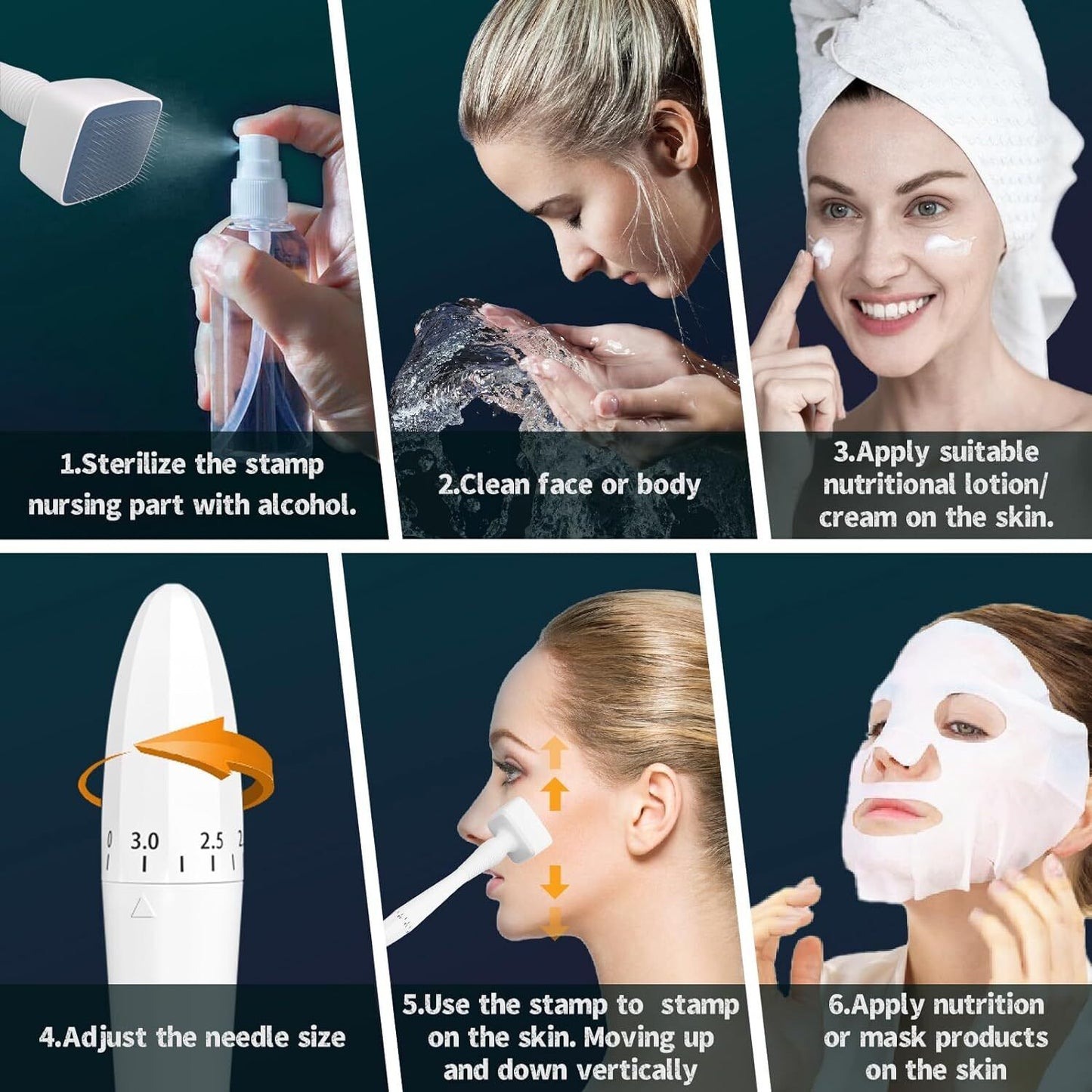 Derma Stamp for Women and Men Home Use, Derma Roller with 140A Needles